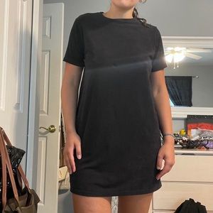 Brandy Melville Black Velvet T-shirt Dress